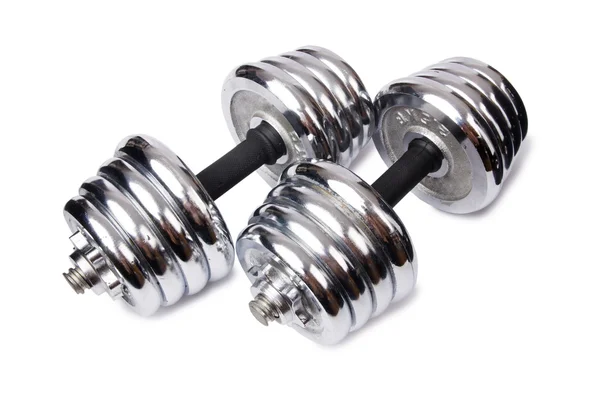 Heavy iron dumbbells — Stock Photo, Image