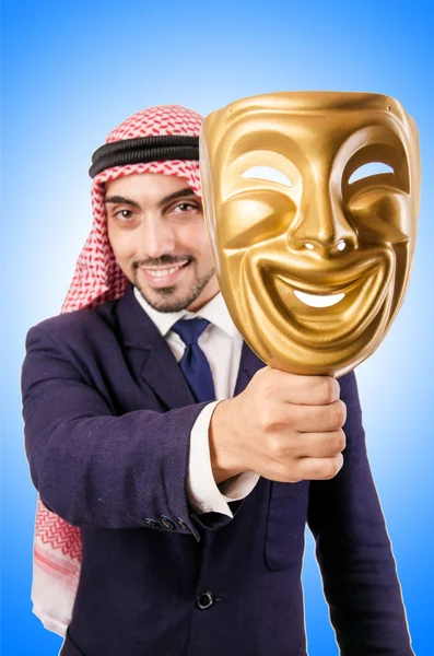 Arabische zakenman met masker — Stockfoto