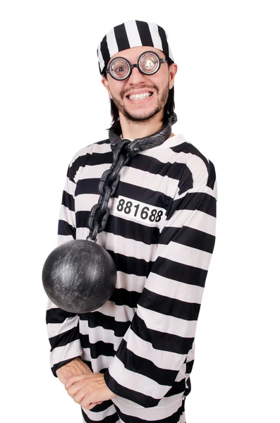 Prison inmate isolated on the white background — Stock Photo, Image