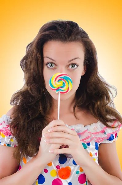 Vrouw met lollies — Stockfoto