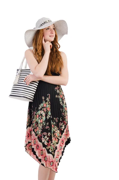 Frau mit Tasche im Modekonzept — Stockfoto