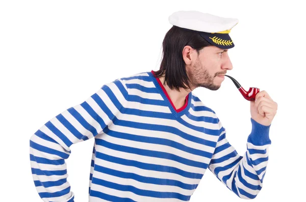 Grappige zeeman geïsoleerd op de witte — Stockfoto