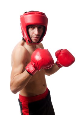 Beyaz tenli komik boksör.