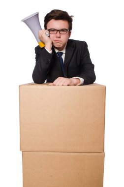 Hoparlörlü adam kutuda.