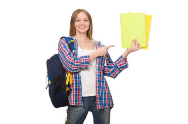 Beyaz tenli genç öğrenci.