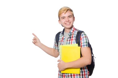 Beyaz tenli genç öğrenci.