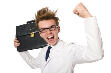 Beyaz tenli komik doktor.