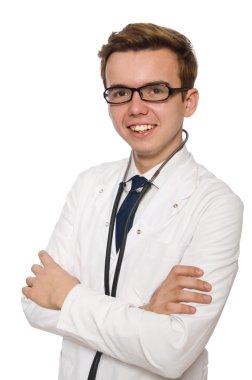 Beyaz tenli komik doktor.