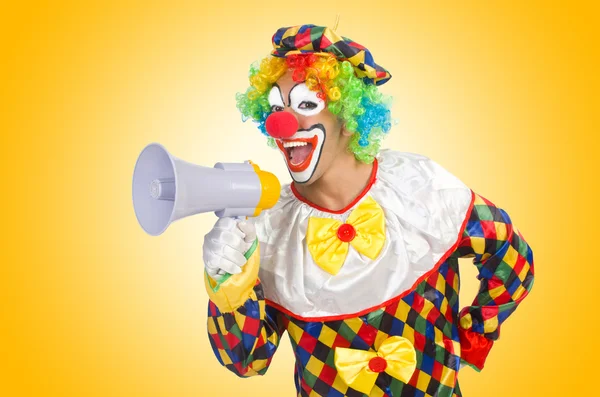 Clown met luidspreker — Stockfoto