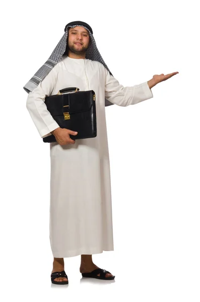 Uomo arabo con valigetta — Foto Stock