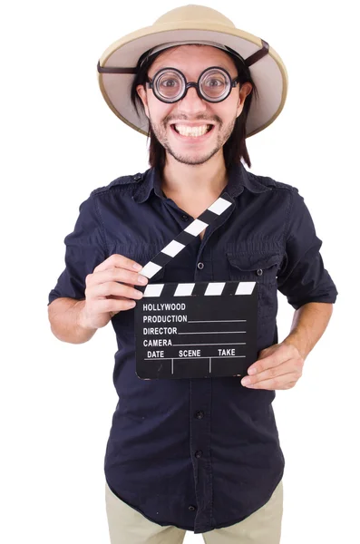 Hombre en sombrero de safari en concepto de caza —  Fotos de Stock