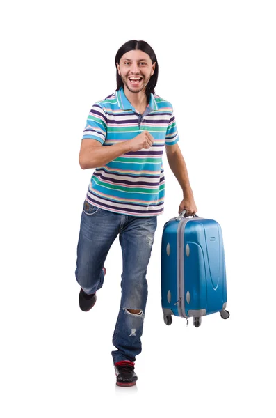 젊은 남자 가방 여행 — 스톡 사진
