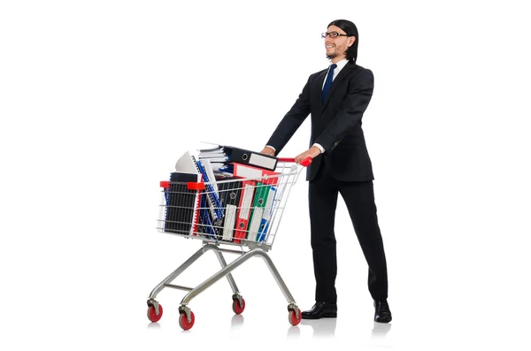 Man with business folders — Stock Photo, Image