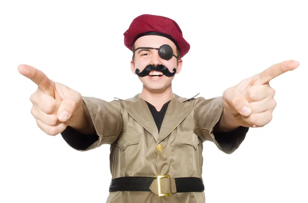 Funny soldier in military concept — Stock Photo, Image