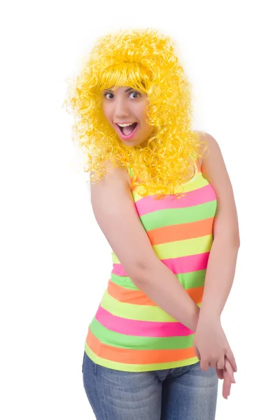 Woman with colourful wig — Stock Photo, Image