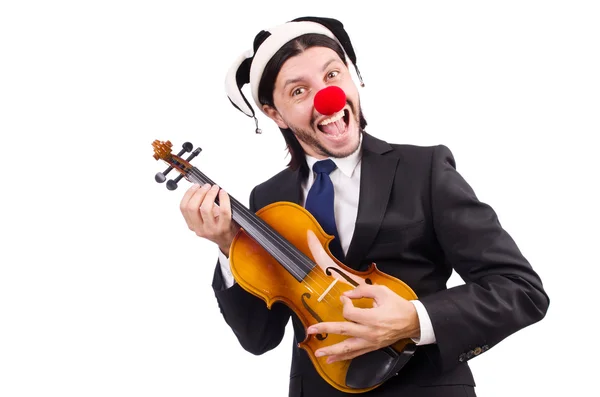 Lustige Clown Geschäftsmann isoliert auf dem weißen Hintergrund — Stockfoto