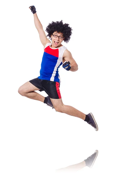 Hombre divertido haciendo ejercicio —  Fotos de Stock