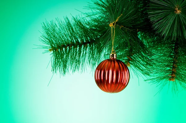 Jul dekoration på gran trädet Royaltyfria Stockfoton
