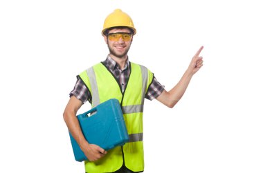 Kask içinde sanayi işçisi