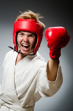 Spor konseptinde komik bir boksör