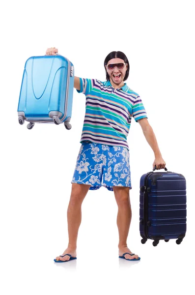 Man travelling with suitcases — Stock Photo, Image