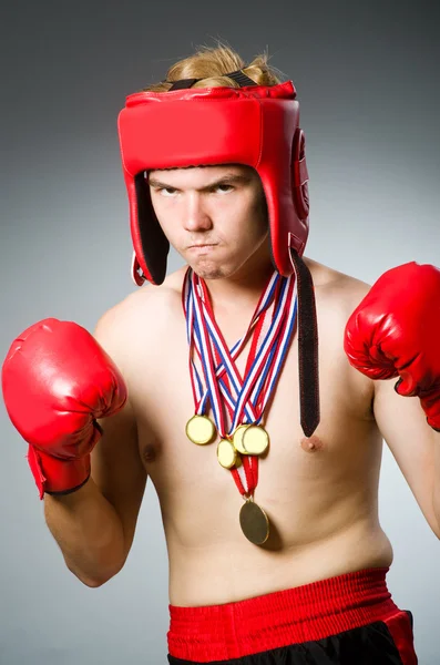 Boxer with gold medals — Stock Photo, Image