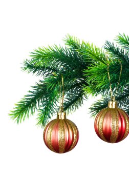 Noel süslemeleri beyazların üzerinde izole.