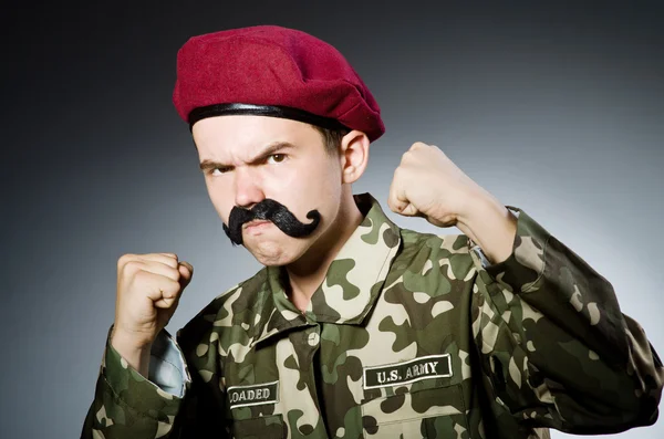 Genç komik asker — Stok fotoğraf