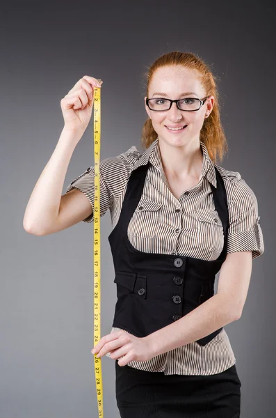 Woman tailor working on new dress — Stock Photo, Image