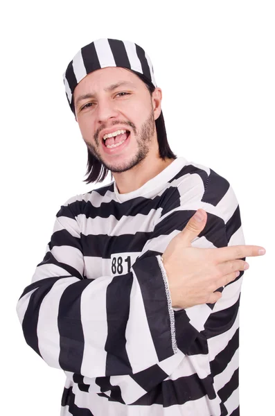 Prison inmate isolated on the white background — Stock Photo, Image