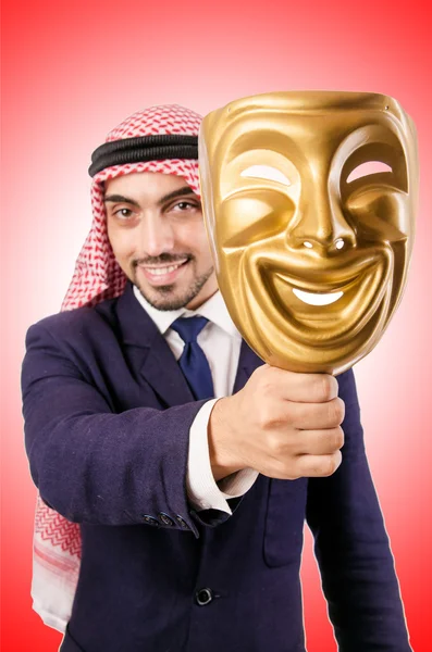 Arab businessman with mask — Stock Photo, Image