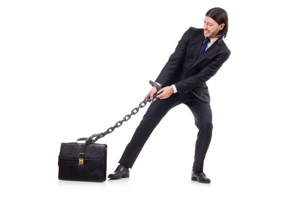 Man with chain isolated on the white — Stock Photo, Image