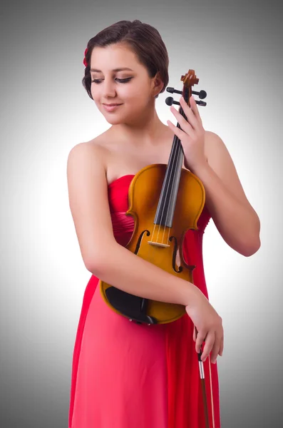 年轻女孩用的小提琴 — 图库照片