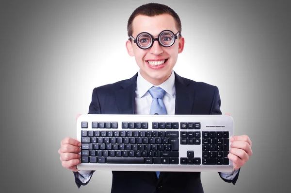 Computer geek nerd in grappig concept — Stockfoto