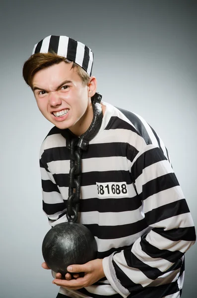 Prison inmate in funny concept — Stock Photo, Image