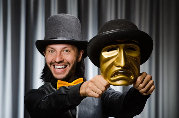 Man with theatrical mask — Stock Photo, Image