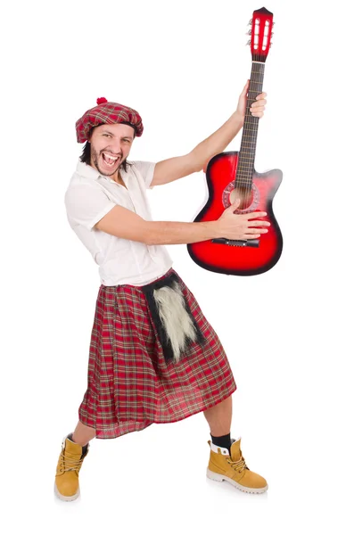 苏格兰人玩吉他 — 图库照片