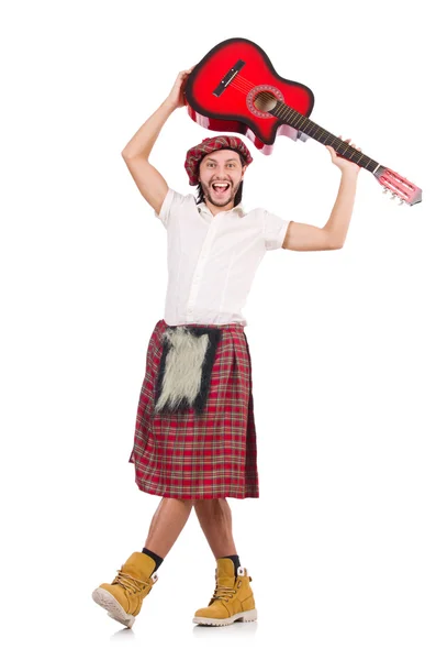 Шотландец играет на гитаре — стоковое фото