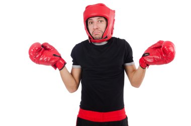 Beyaz tenli komik boksör.