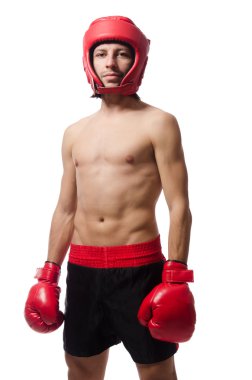 Beyaz tenli komik boksör.
