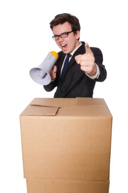 Hoparlörlü adam kutuda.