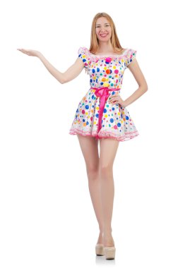 Beyaz arka planda izole edilmiş bir kadın