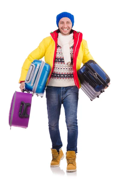 Man preparing for winter vacation — Stock Photo, Image