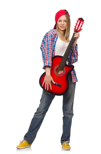 Жінка з гітарою — стокове фото