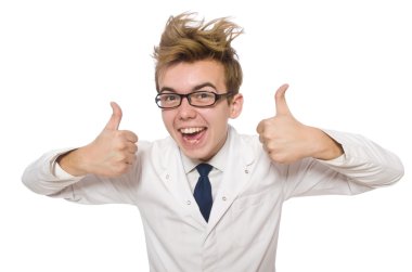 Beyaz tenli komik doktor.