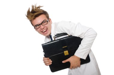 Beyaz tenli komik doktor.