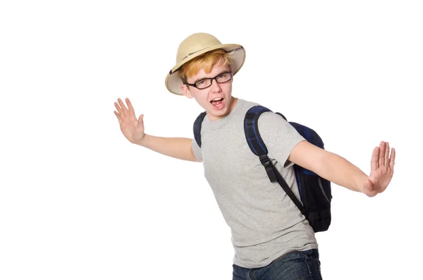 Hombre en sombrero de safari en concepto de caza — Foto de Stock