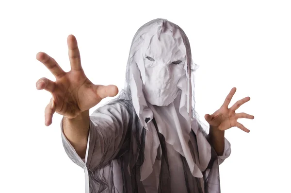 Strašidelný halloween koncept s monstrem na bílém — Stock fotografie