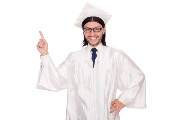 Jeune étudiant isolé sur le blanc — Photo