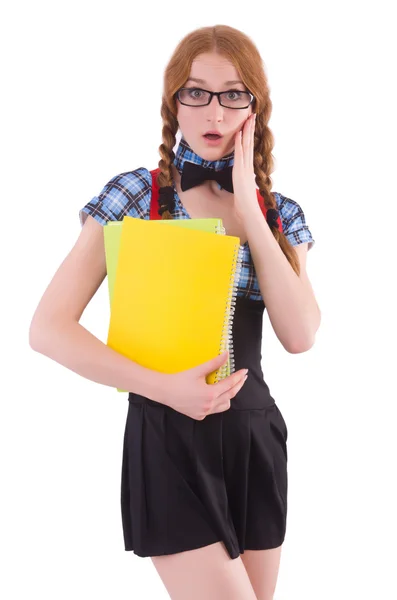 Joven estudiante con cuadernos —  Fotos de Stock